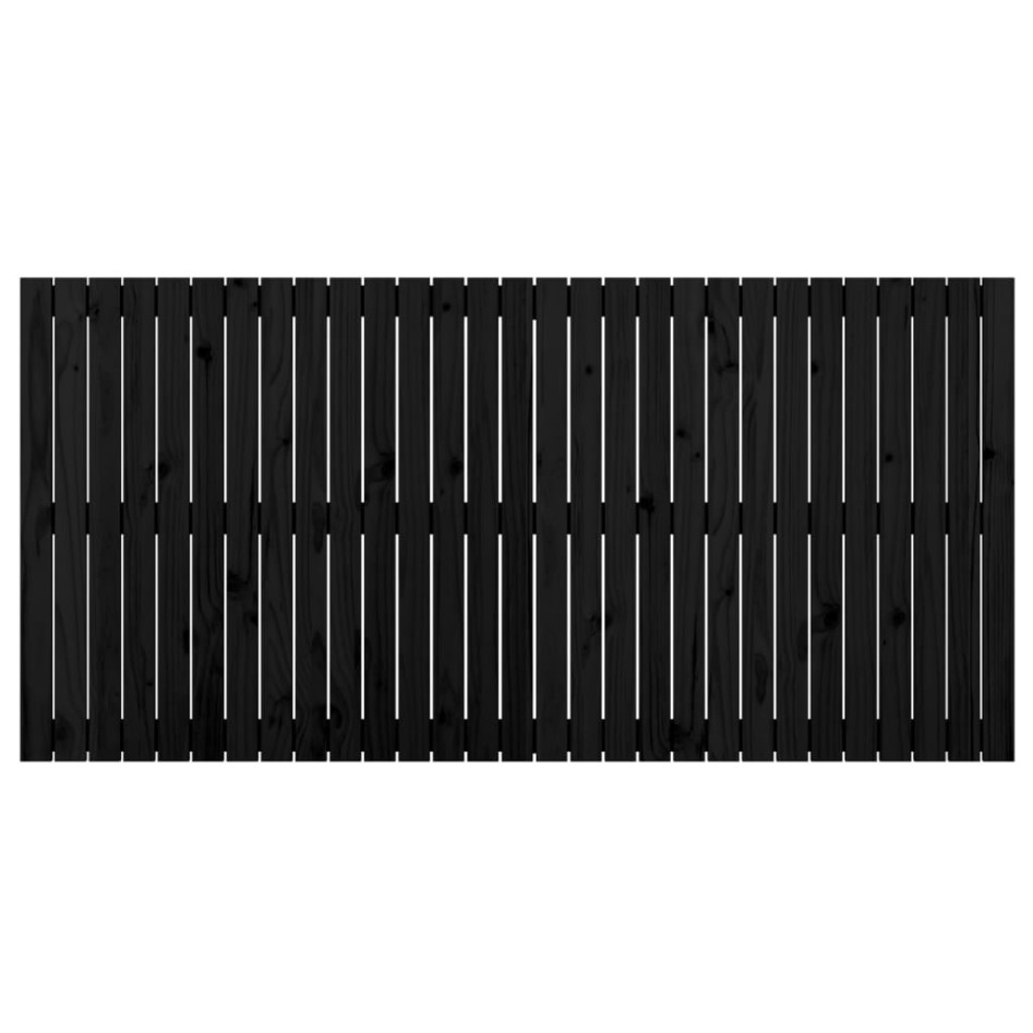 Cabecero de cama de pared madera maciza pino negro 185x3x90