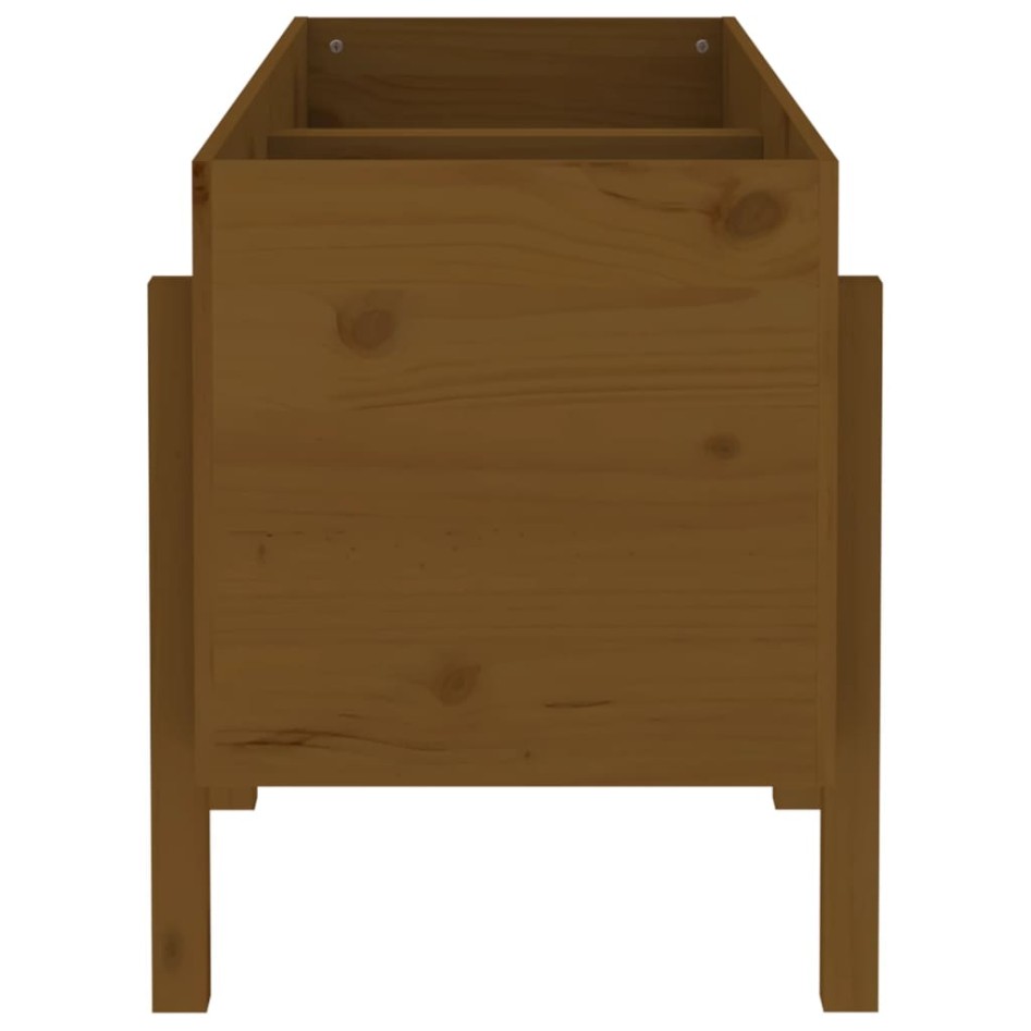 Arriate elevado de jardín madera pino marrón miel 121x50x57