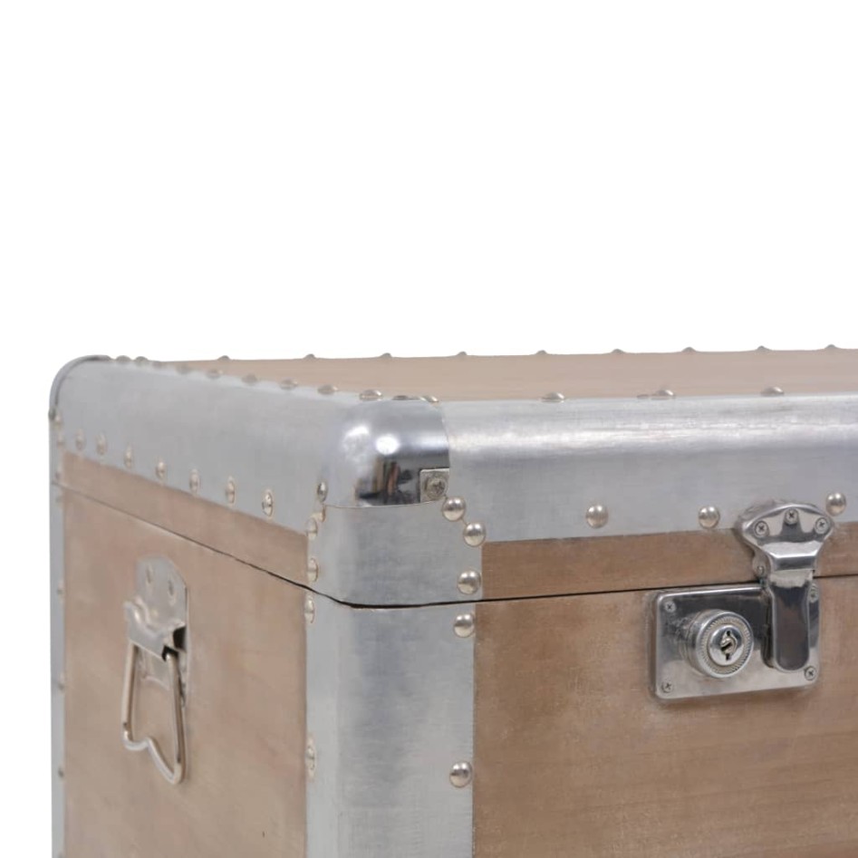 Caja de almacenaje madera maciza abeto marrón 91x52x40