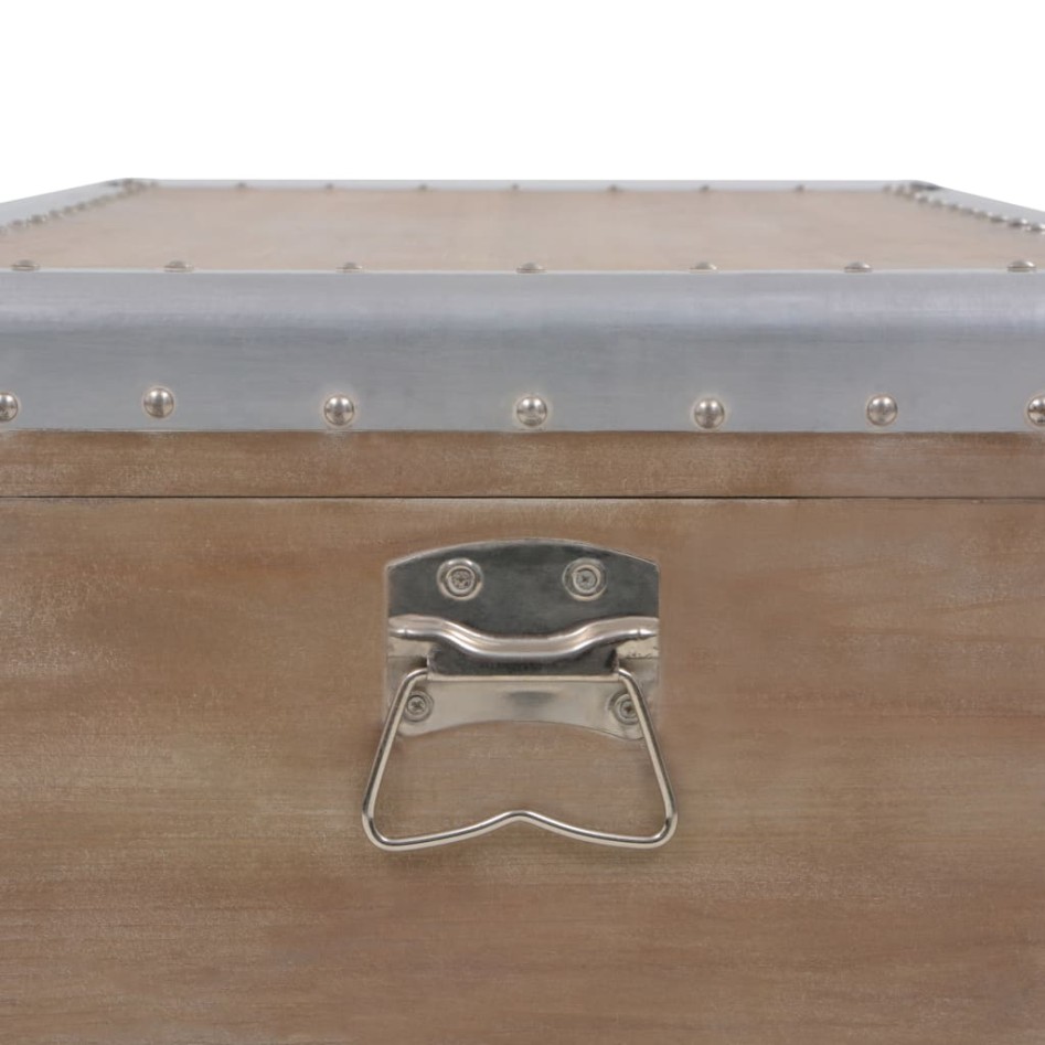 Caja de almacenaje madera maciza abeto marrón 91x52x40