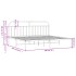 Estructura de cama de metal con cabecero blanco 193x203