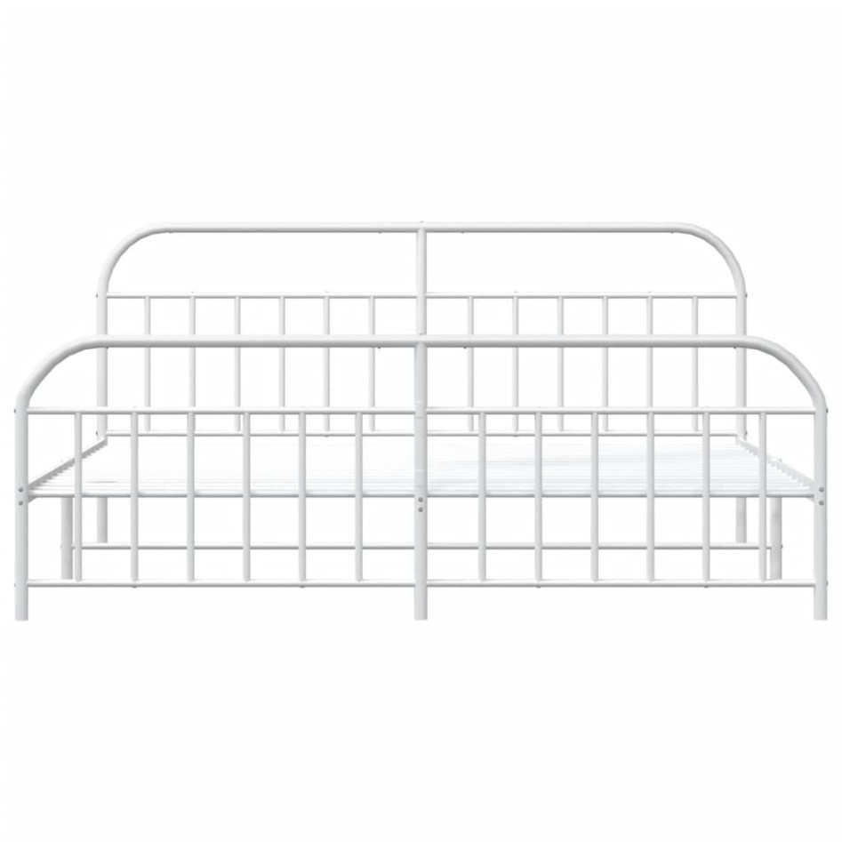 Estructura cama metal con cabecero y pie cama blanco 193x203