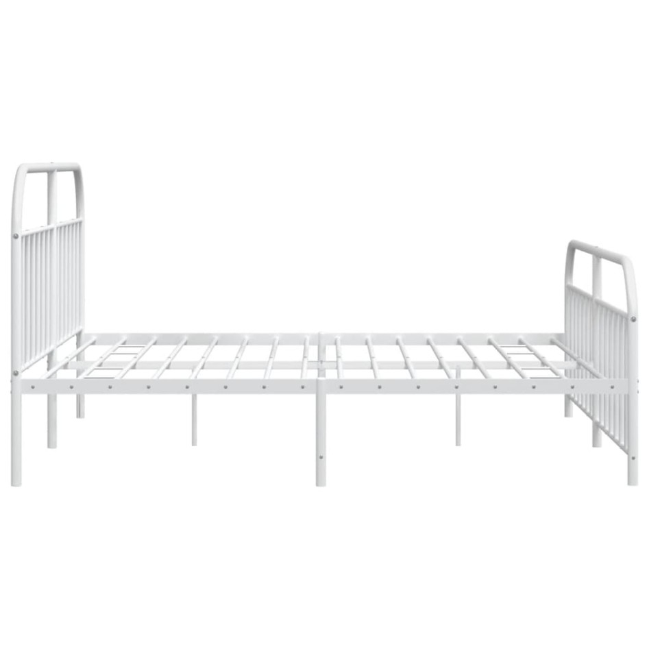 Estructura cama metal con cabecero y pie cama blanco 193x203