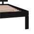 Estructura de cama madera maciza negra King Size 150x200