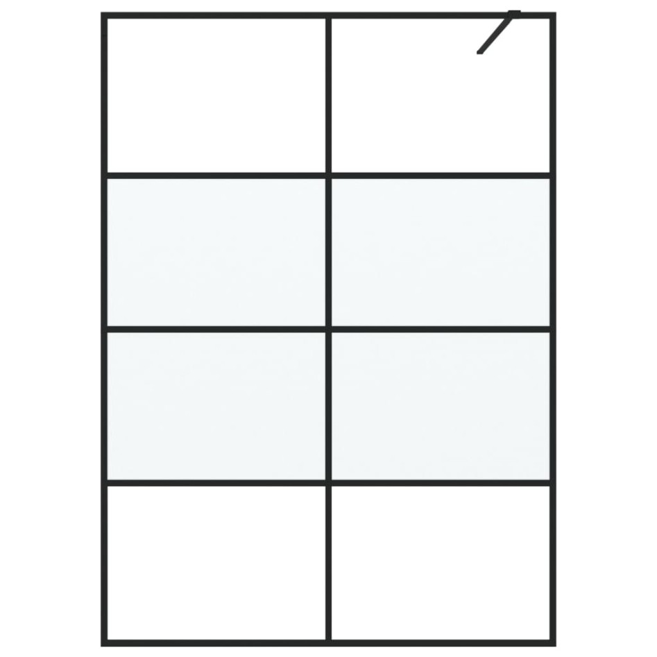 Mampara de ducha vidrio ESG semiesmerilado negro 140x195