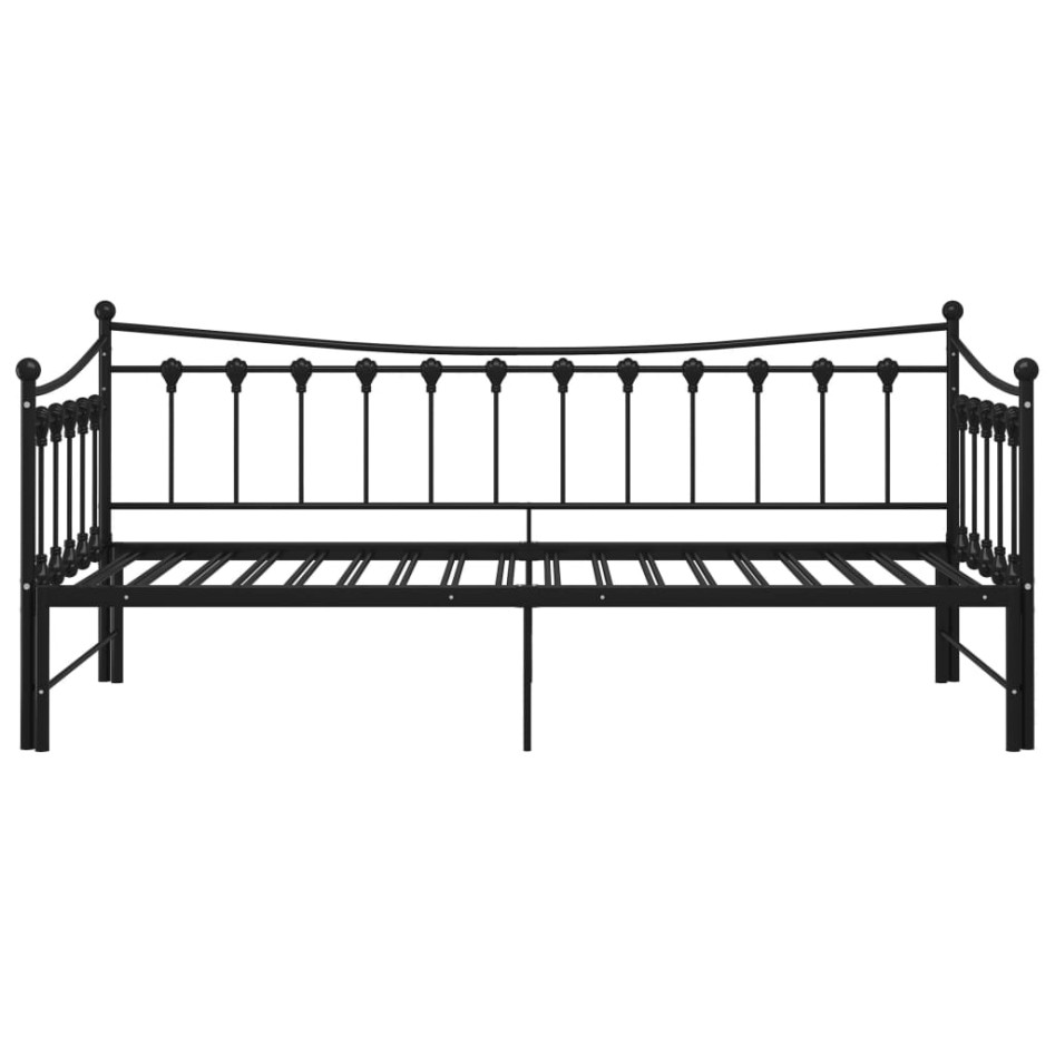 Estructura de sofá cama extraíble de metal negro 90x200