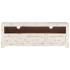 Mueble de TV madera de acacia maciza blanco 110x30x40