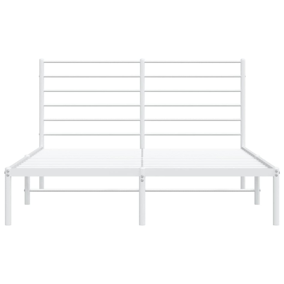 Estructura de cama de metal con cabecero blanca 150x200