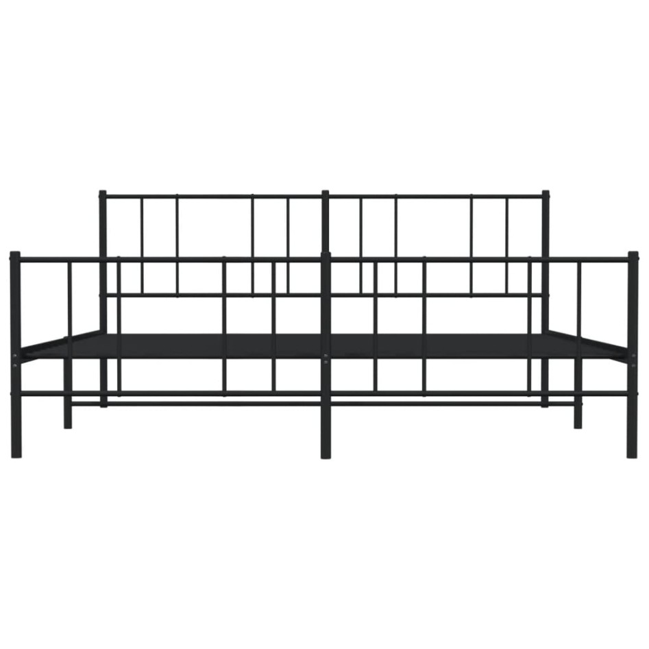 Estructura de cama cabecero y estribo metal negro