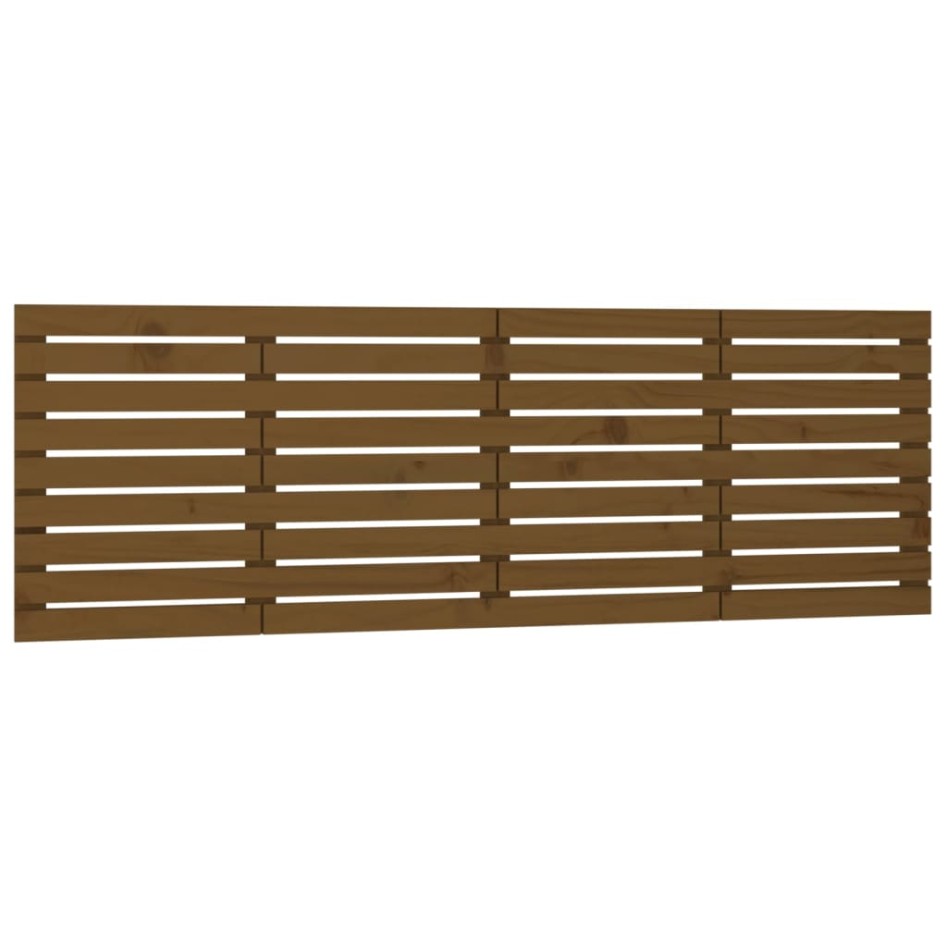 Cabecero cama pared madera maciza pino marrón miel 206x3x63