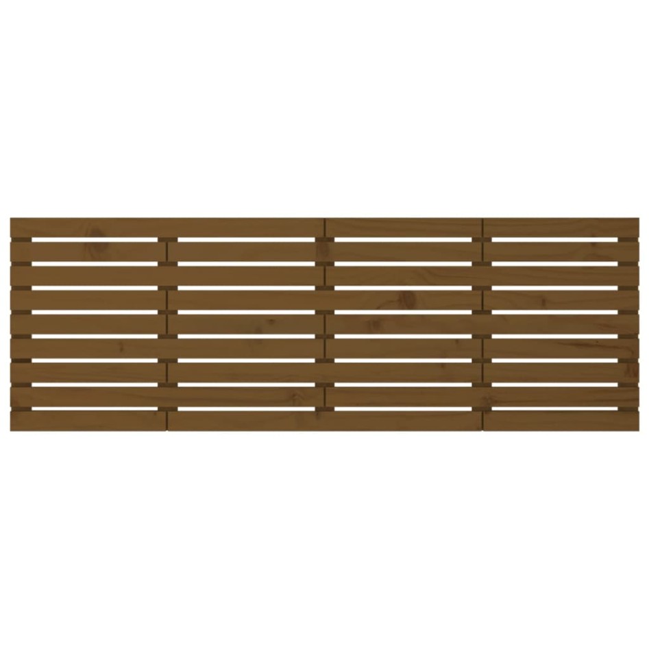 Cabecero cama pared madera maciza pino marrón miel 206x3x63