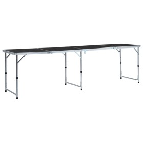 Mesa de camping plegable de aluminio gris 240x60