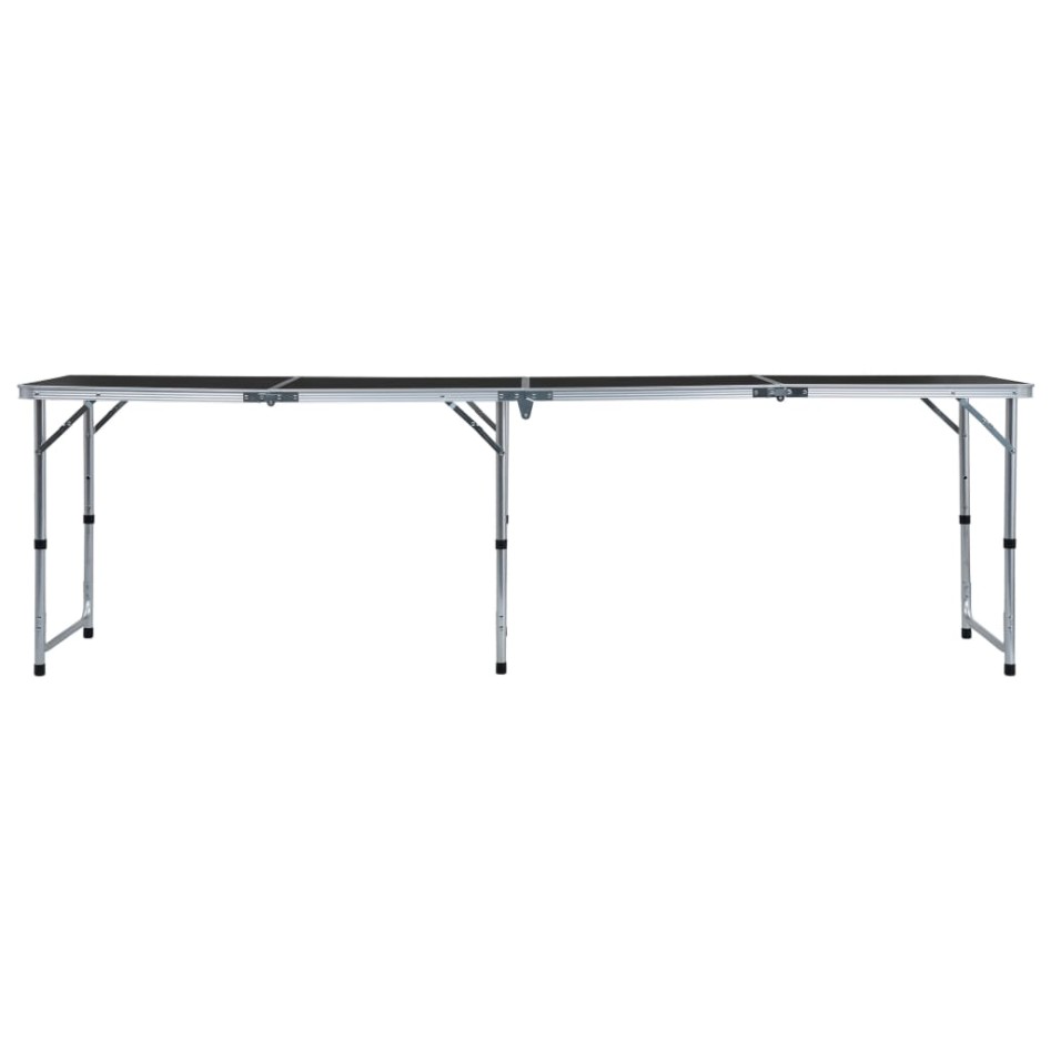 Mesa de camping plegable de aluminio gris 240x60