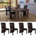 Sillas de comedor 4 unidades cuero sintético marrón