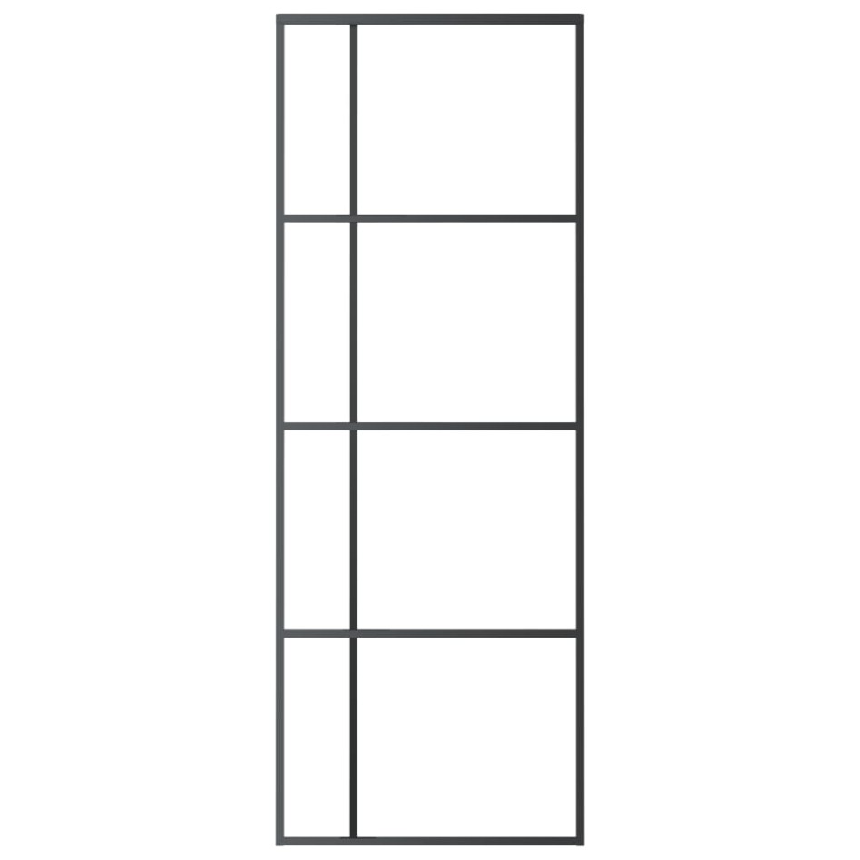 Puerta corredera ESG vidrio y aluminio negra