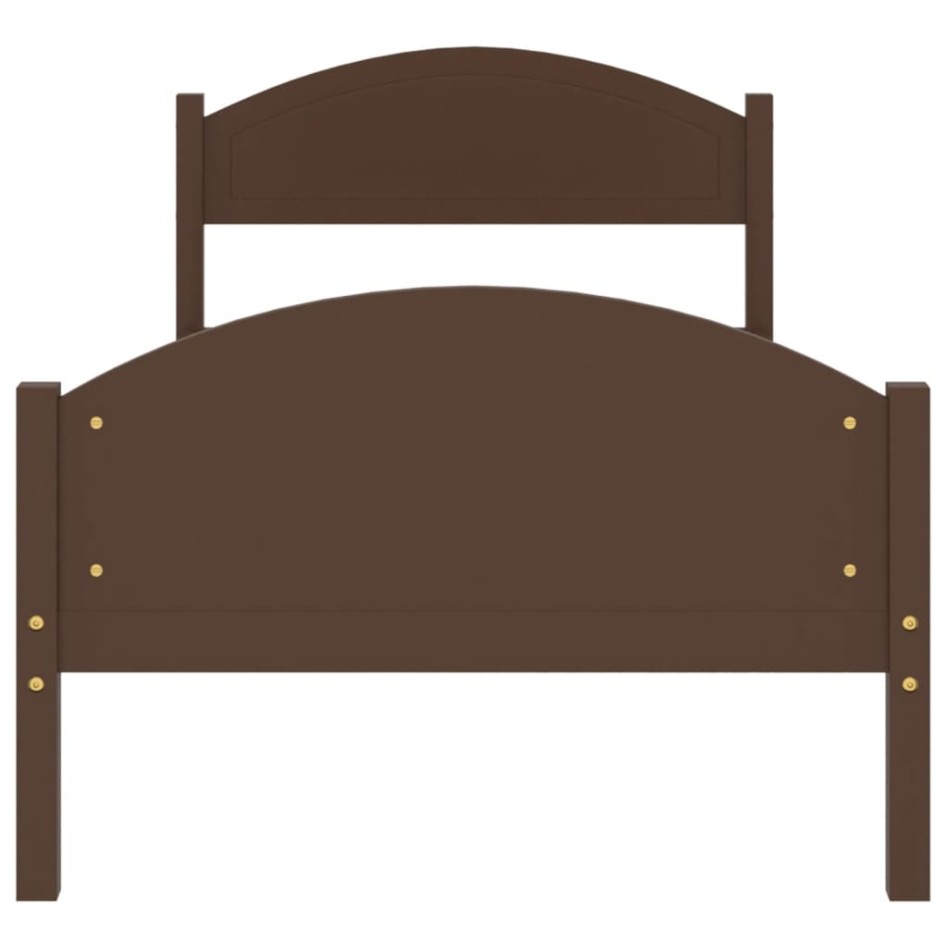 Estructura de cama madera maciza pino marrón oscuro 90x200
