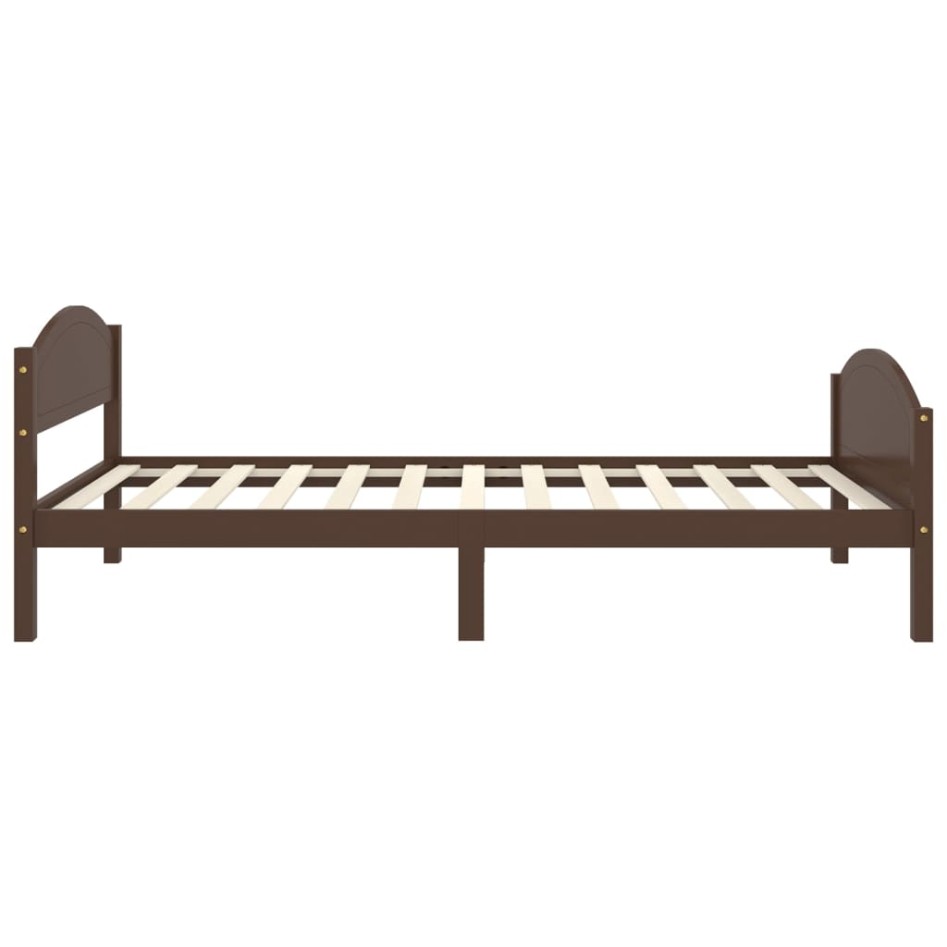 Estructura de cama madera maciza pino marrón oscuro 90x200