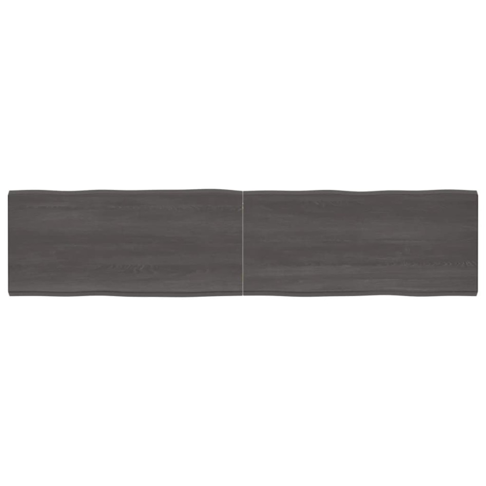 Tablero mesa madera tratada borde vivo marrón 220x50x(2-6)