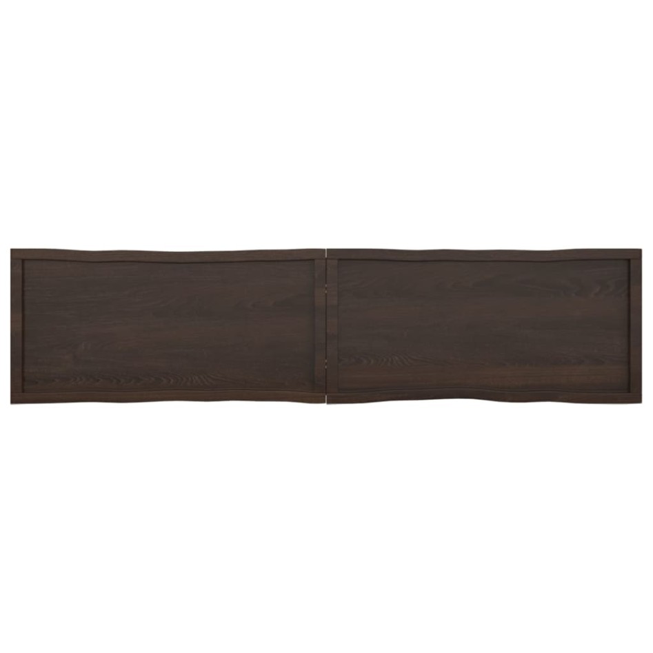 Tablero mesa madera tratada borde vivo marrón 220x50x(2-6)