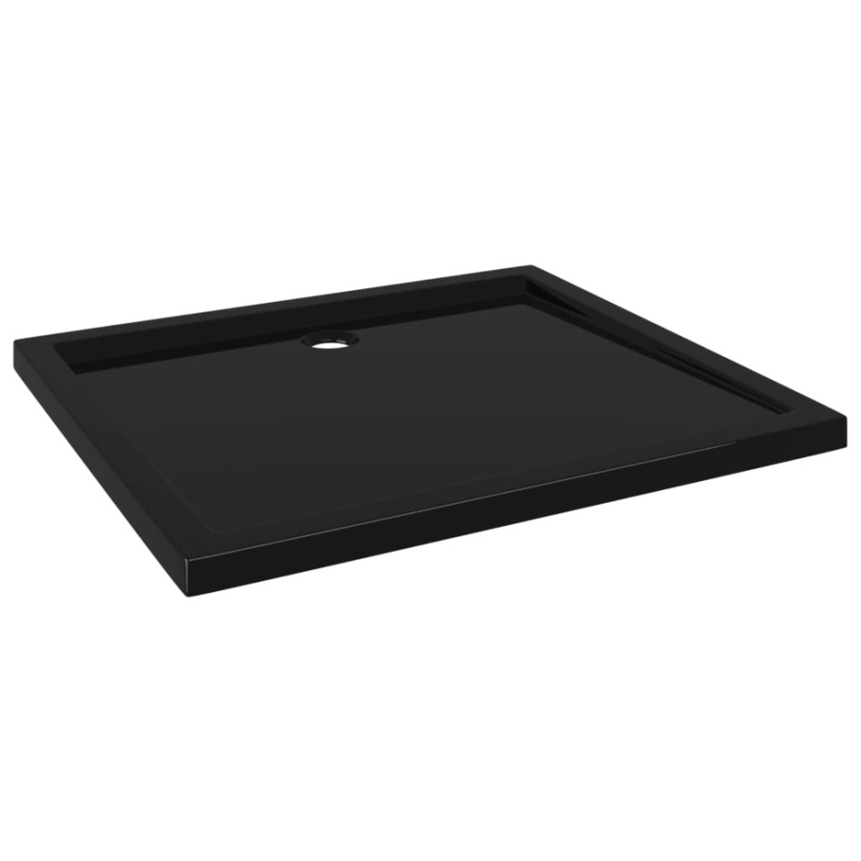 Plato de ducha rectangular negro ABS 80x90