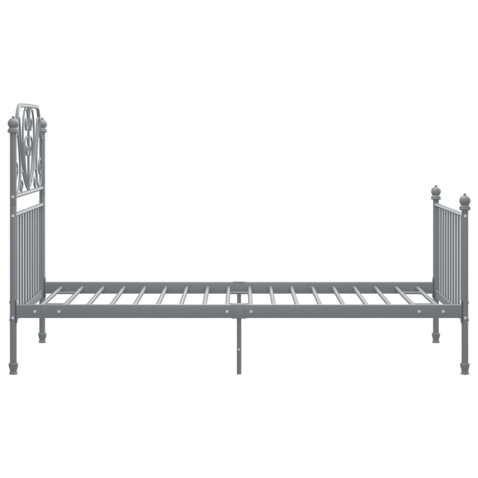 Estructura de cama de metal gris 90x200