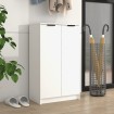 Mueble zapatero de madera contrachapada blanco 59x35x100 cm