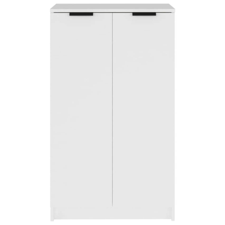 Mueble zapatero de madera contrachapada blanco 59x35x100