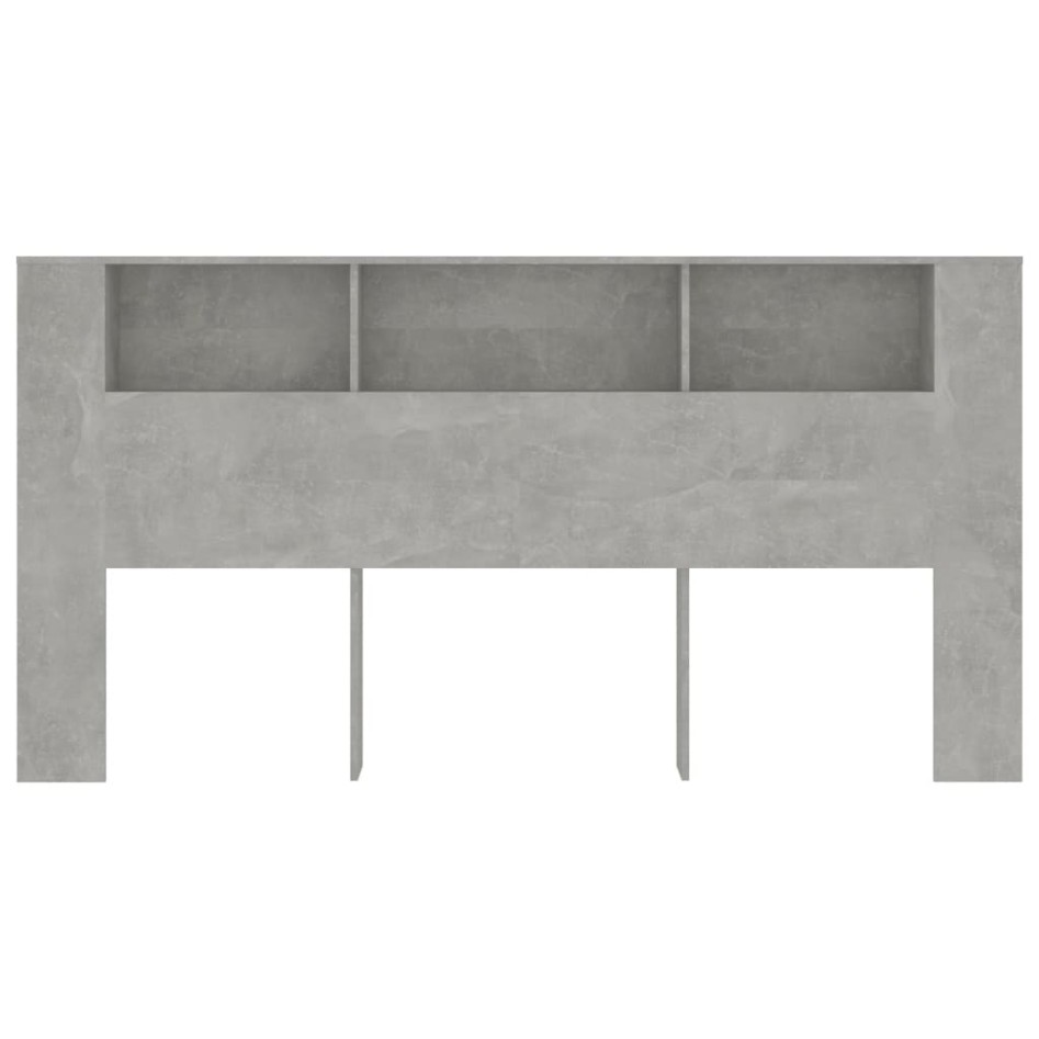 Mueble cabecero gris hormigón 200x18,5x104,5