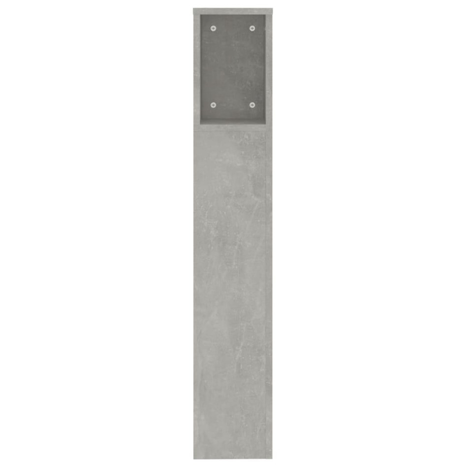 Mueble cabecero gris hormigón 200x18,5x104,5
