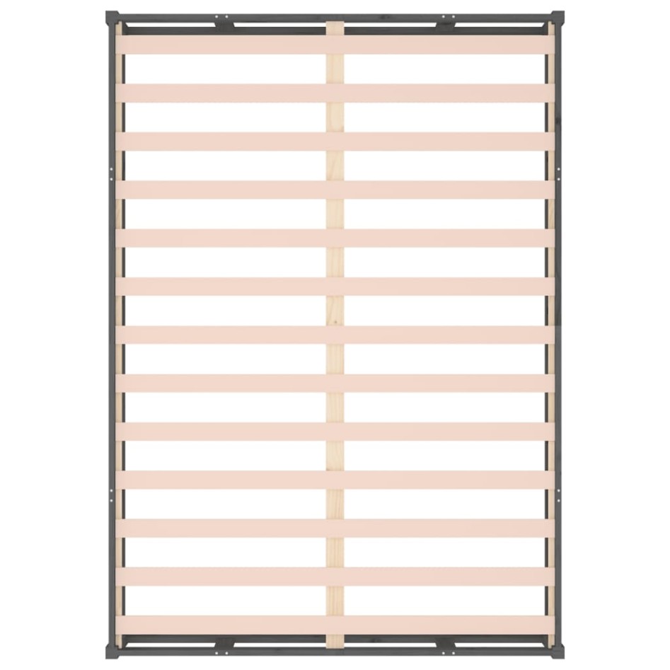 Estructura de cama de madera maciza gris 150x200