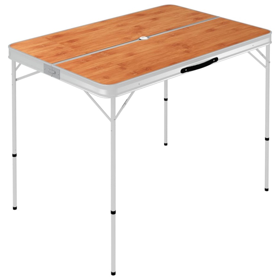 Mesa de camping plegable con 2 bancos aluminio