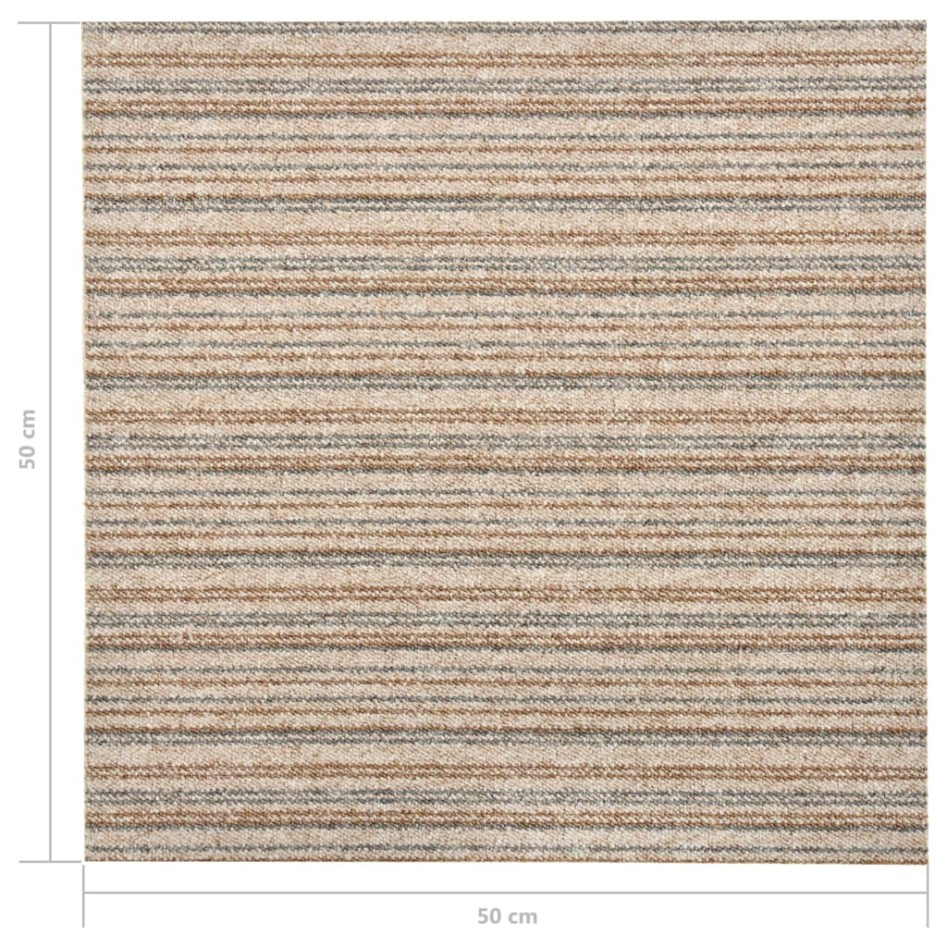 Baldosas de suelo de moqueta 20 uds 5 m² 50x50 cm beige