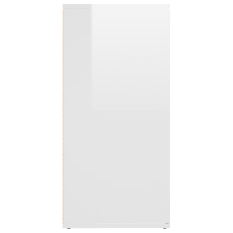 Aparador de madera de ingeniería blanco brillo 160x36x75