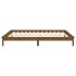 Estructura de cama con LED madera maciza marrón miel 140x200