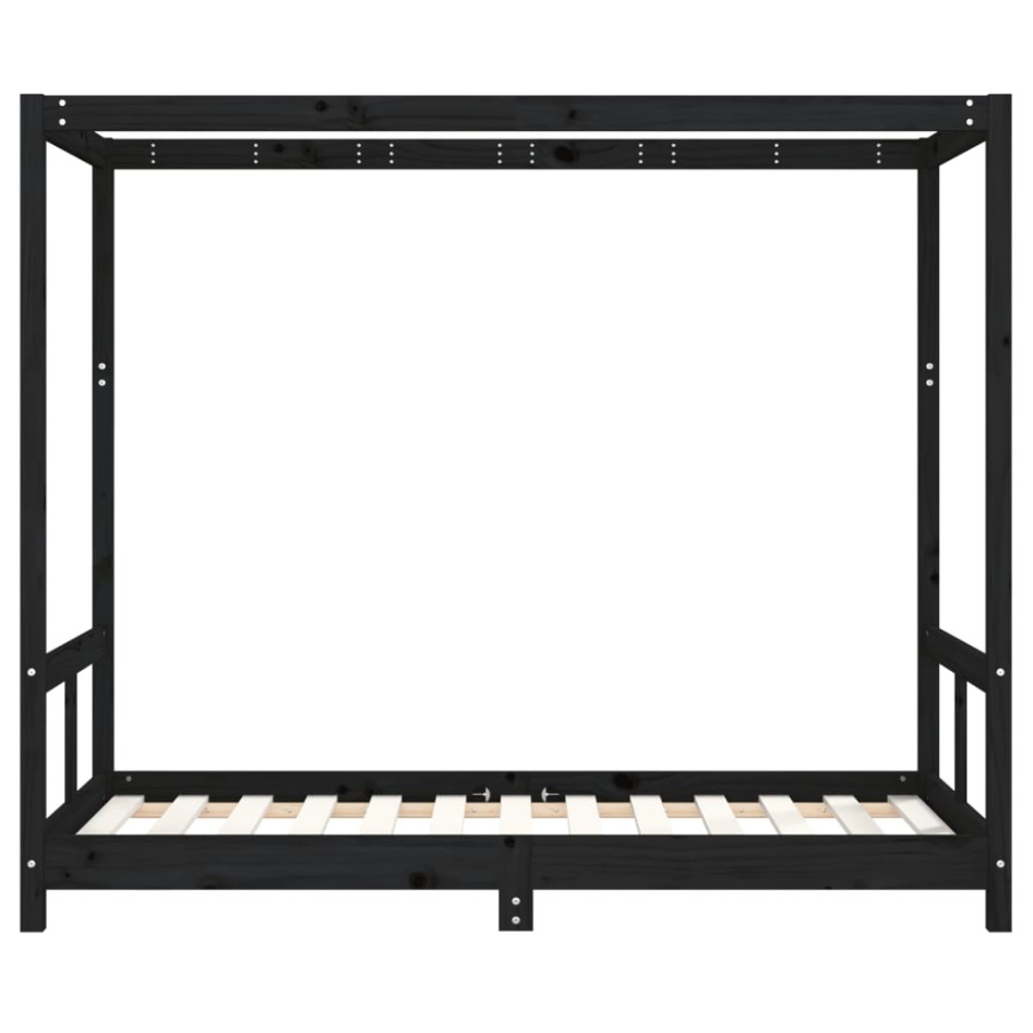 Estructura de cama para niños madera de pino negro 80x160