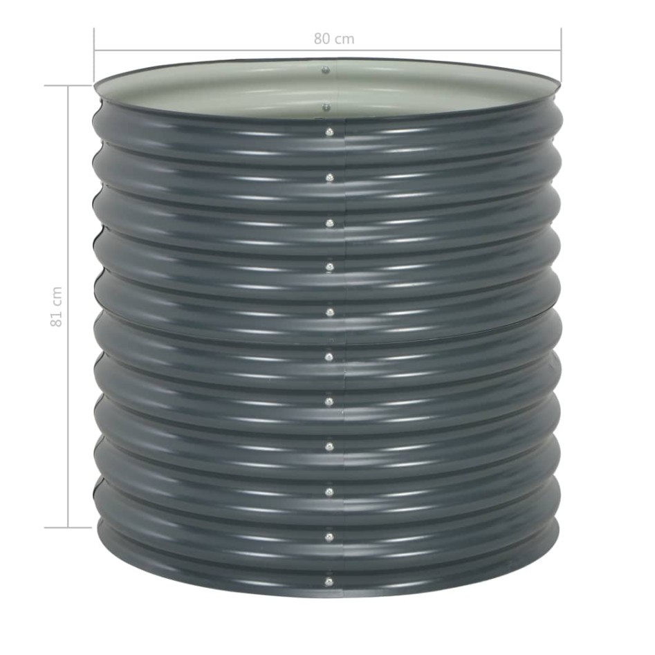 Arriate de acero galvanizado gris 80x80x81