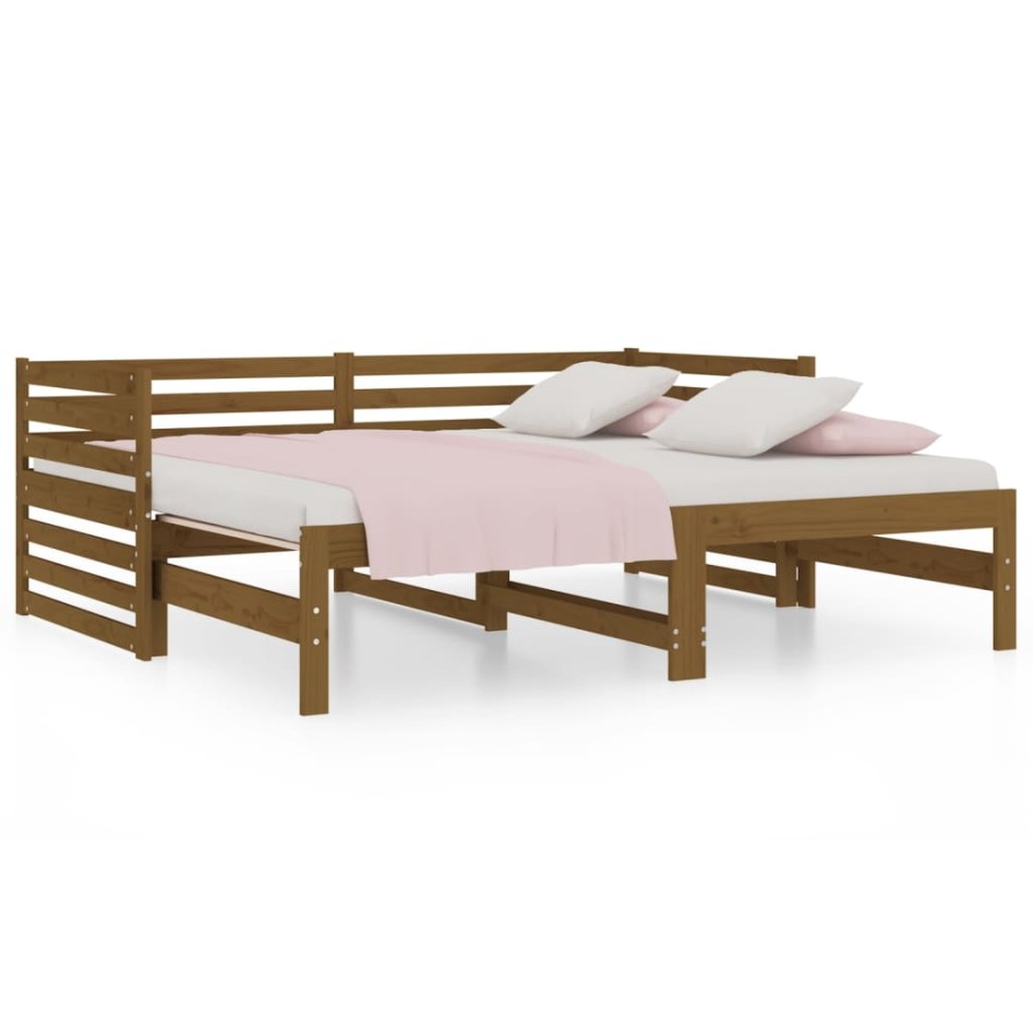 Sofá cama extraíble madera maciza pino marrón miel