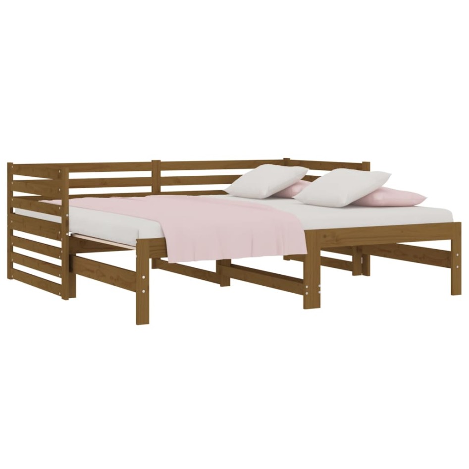 Sofá cama extraíble madera maciza pino marrón miel