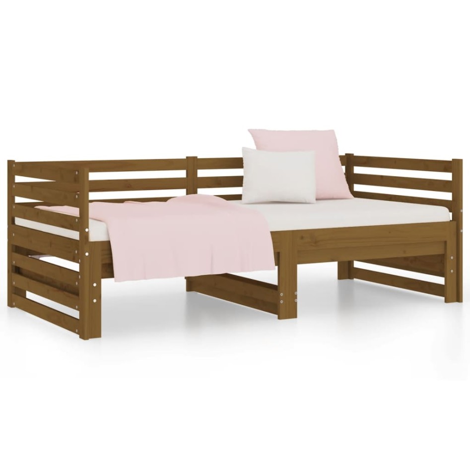 Sofá cama extraíble madera maciza pino marrón miel