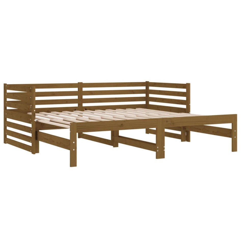 Sofá cama extraíble madera maciza pino marrón miel