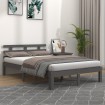 Estructura de cama madera maciza gris King Size 150x200 cm