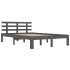 Estructura de cama madera maciza gris King Size 150x200
