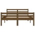 Estructura de cama madera maciza King marrón miel 150x200