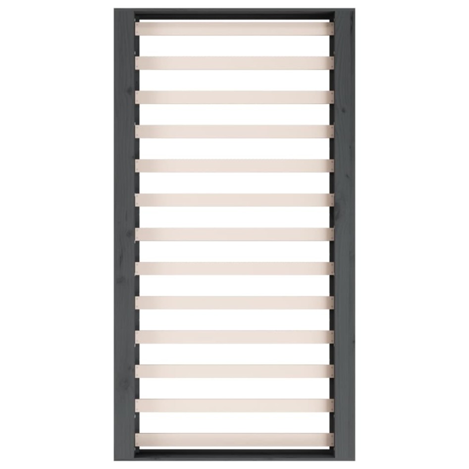 Estructura de cama doble madera maciza gris 135x190