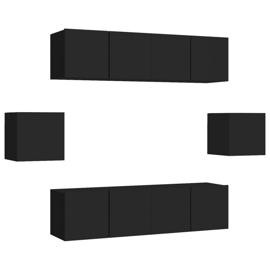 Set de muebles de salón TV 6 piezas madera ingeniería