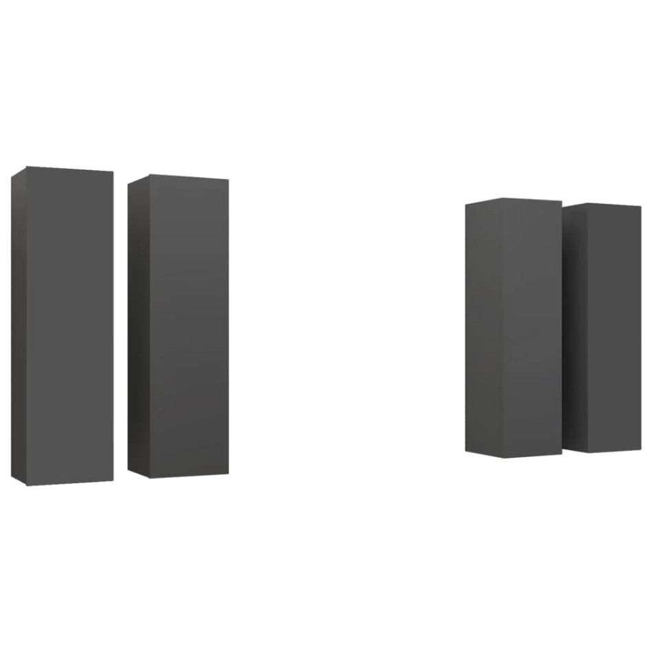 Muebles de salón 4 pzas madera ingeniería gris 30,5x30x110