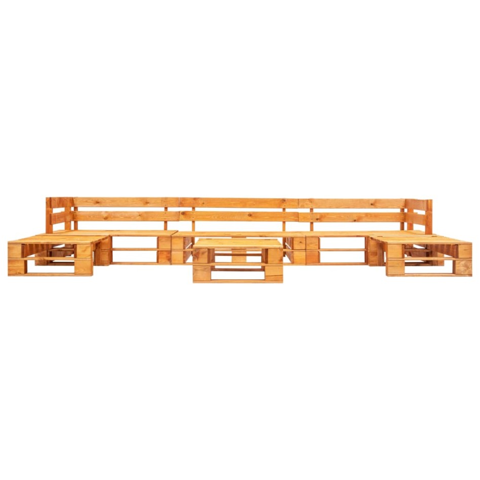 Set de muebles de palets de jardín 6 piezas madera marrón