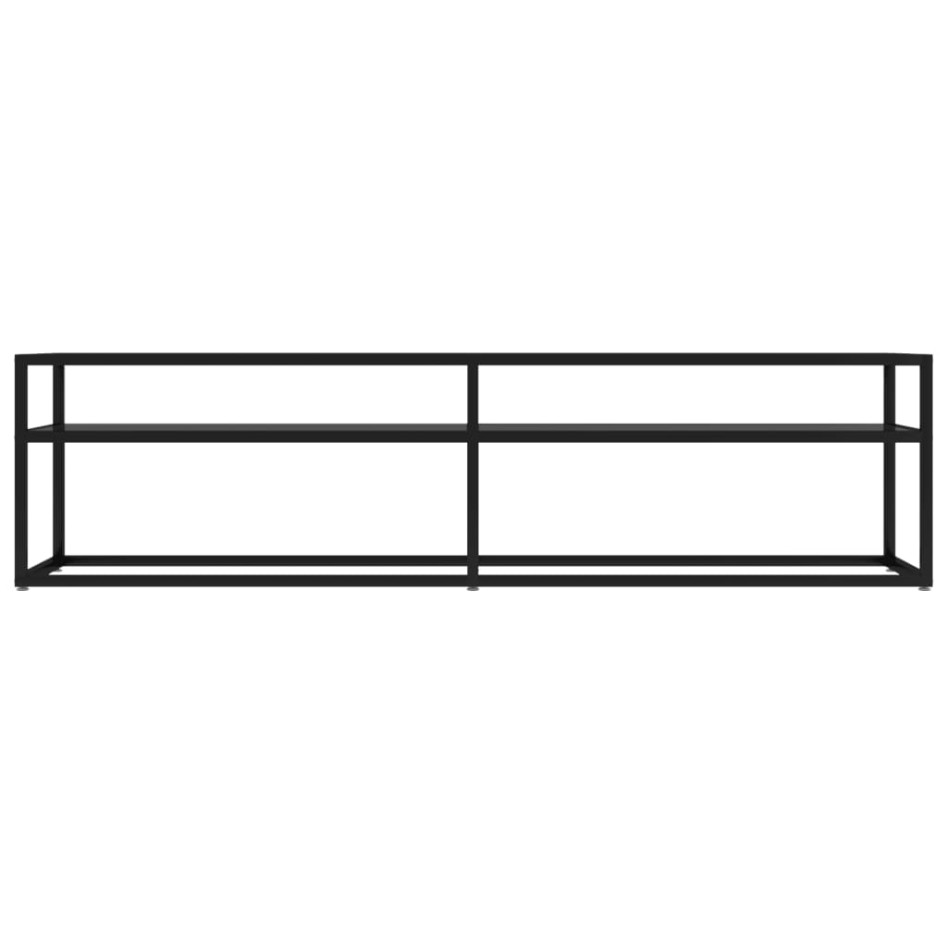 Mueble para TV vidrio templado negro 160x40x40,5