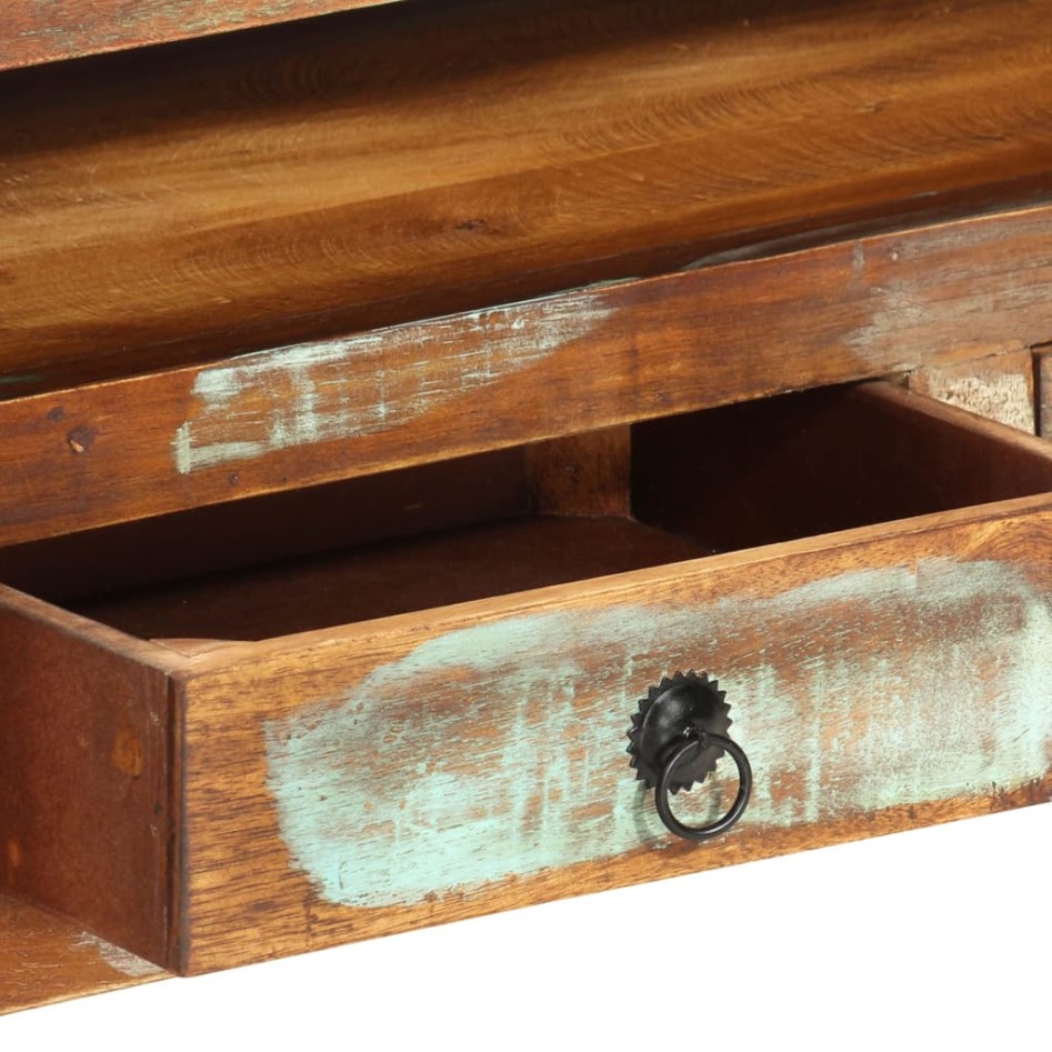 Mueble de TV madera maciza reciclada multicolor 110x30x40