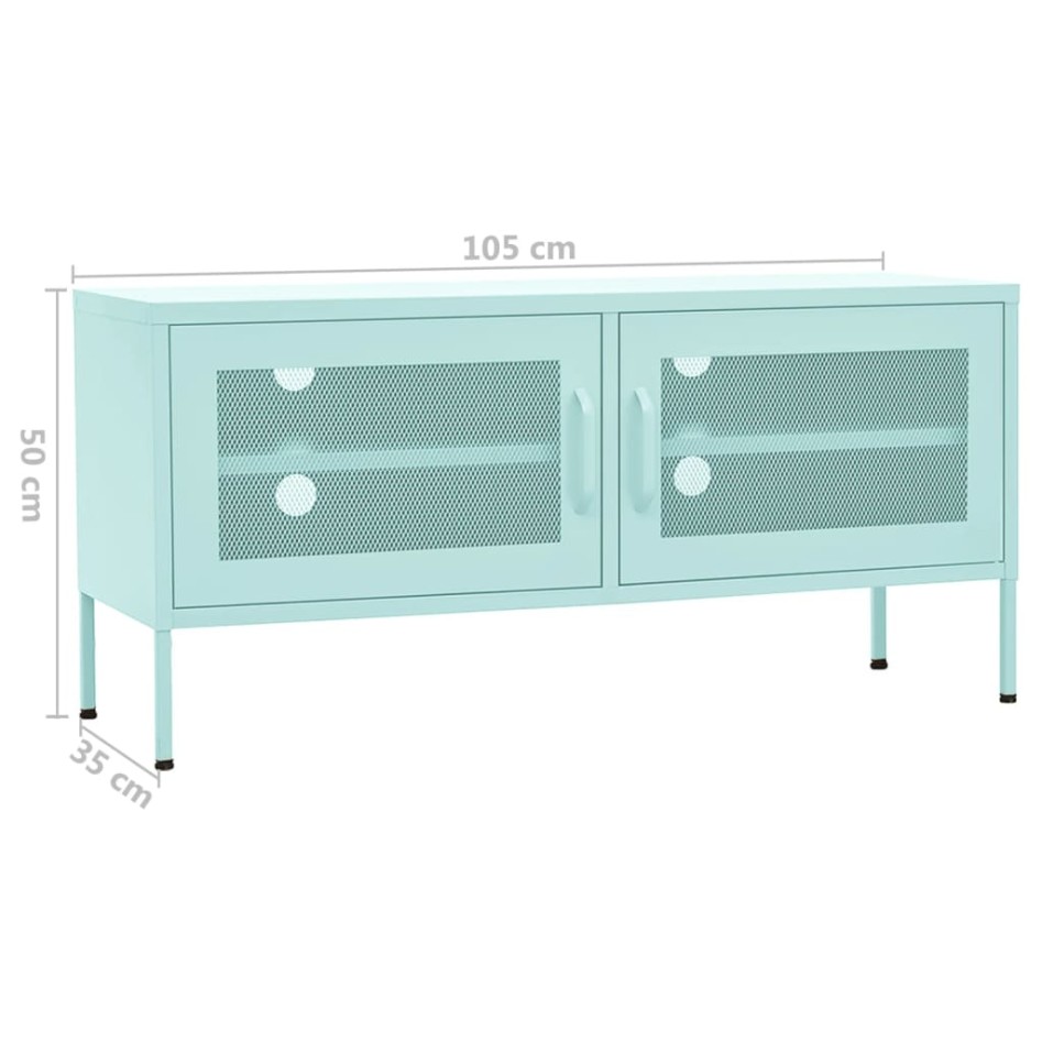 Mueble para TV de acero verde menta 105x35x50